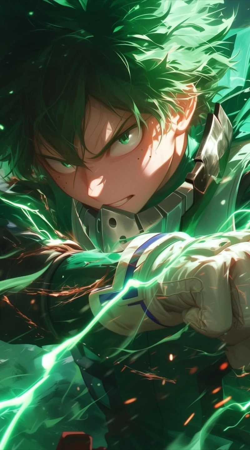 ảnh Deku glowing mắt xanh