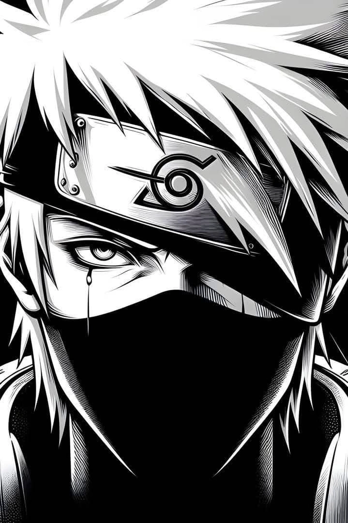 ảnh kakashi đen trắng