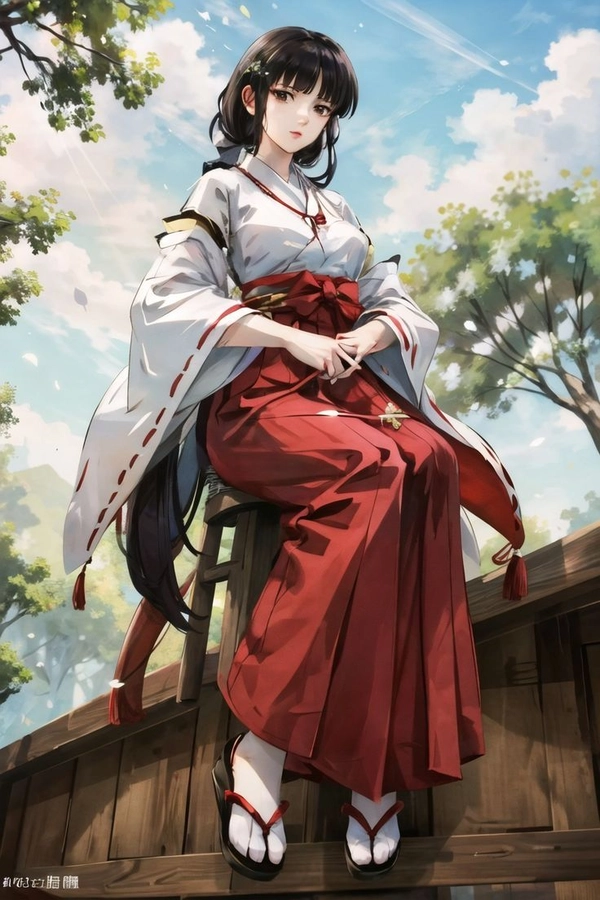 Ảnh Sango anime mặc kimono
