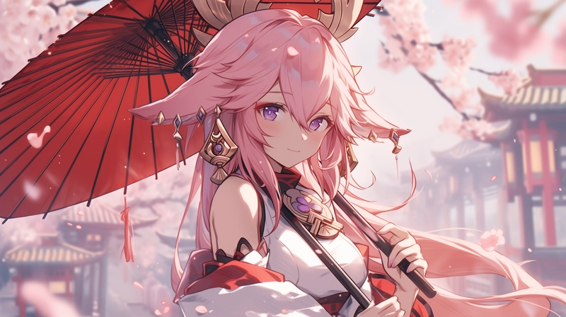 ảnh Yae Miko anime tuyệt đẹp