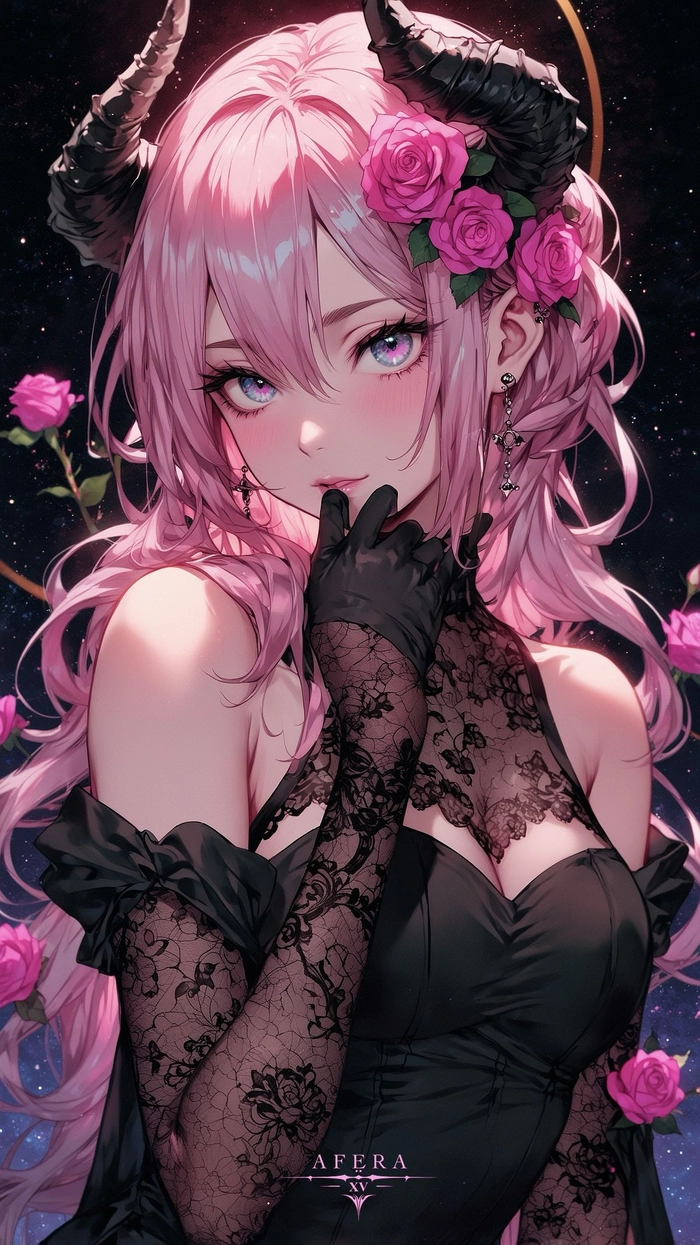 ảnh anime ác quỷ tóc hồng
