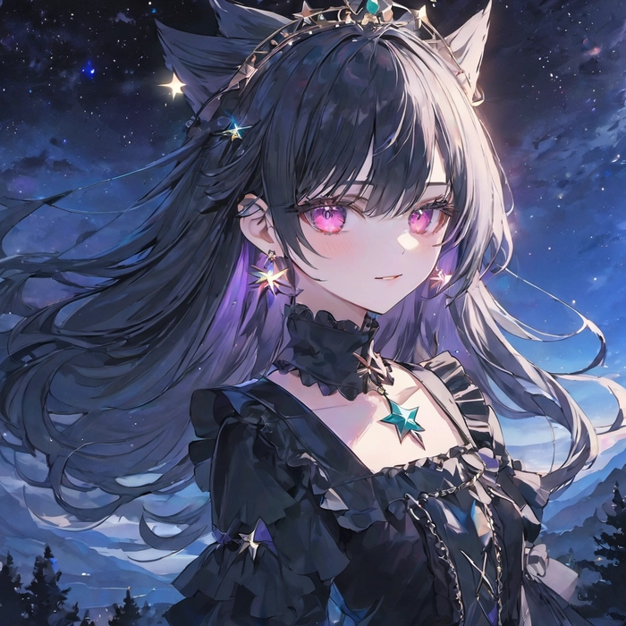 ảnh anime cute nữ mắt hồng