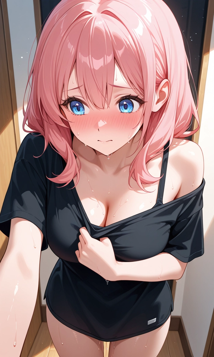 ảnh anime cute nữ tóc hồng