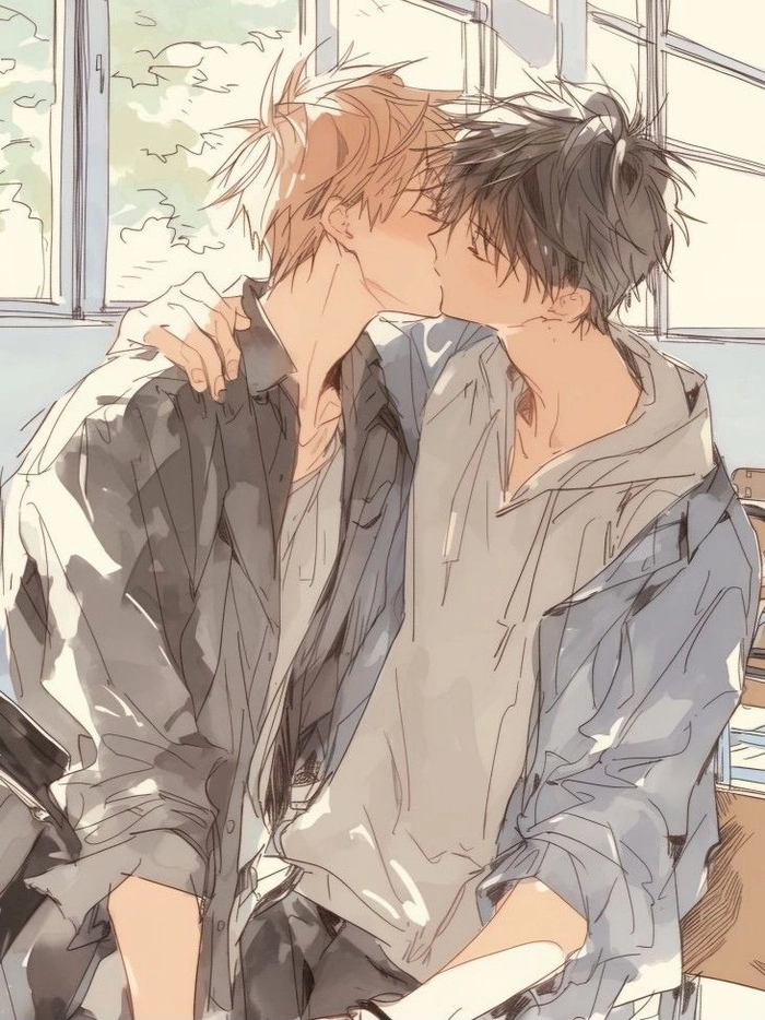 ảnh anime đam mỹ hôn đắm đuối