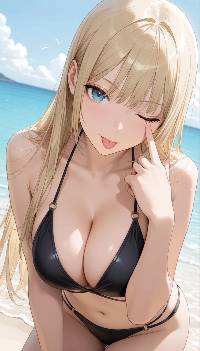 ảnh anime girl dễ thương mặc đồ bơi