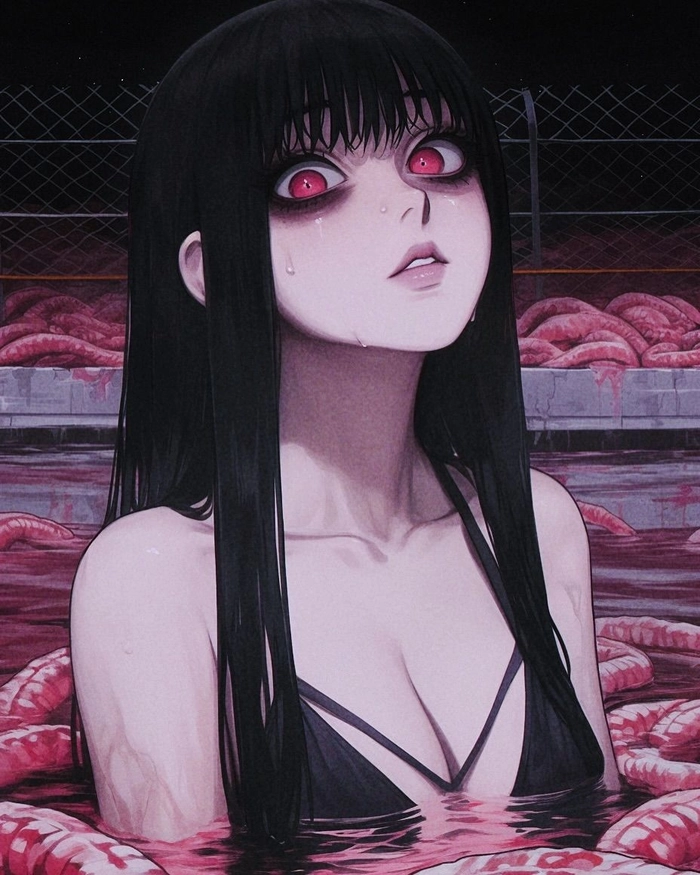 ảnh anime kinh dị nữ