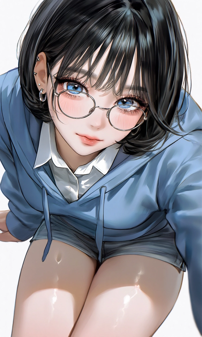 ảnh anime nữ màu xanh dương cute