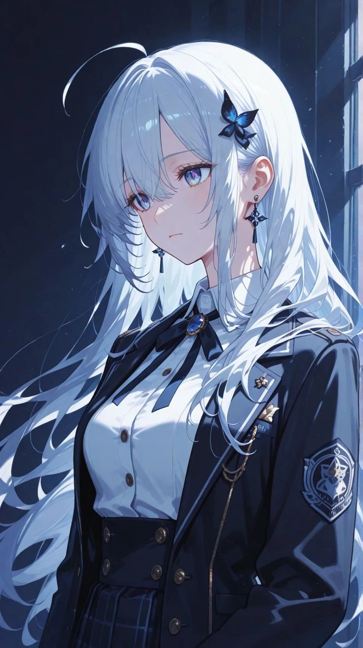 ảnh anime nữ ngầu tóc trắng