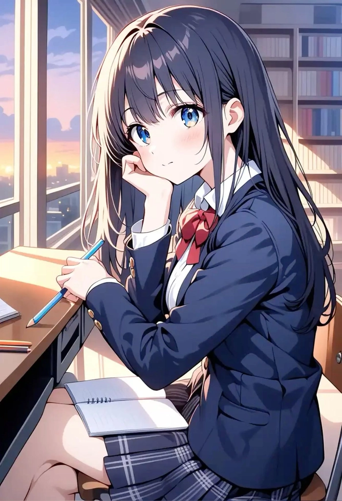 ảnh anime nữ sinh đáng yêu