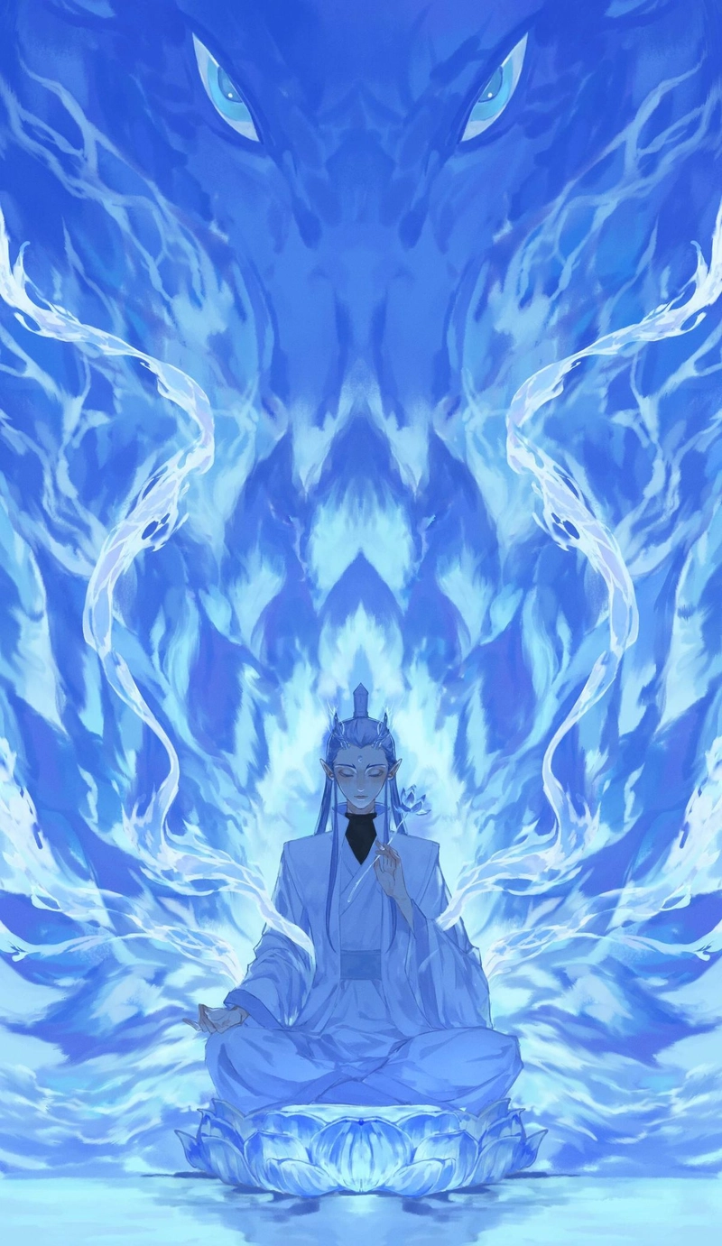 ảnh ao bing anime ngồi tòa sen