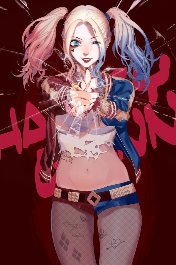 ảnh harley quinn chỉ tay