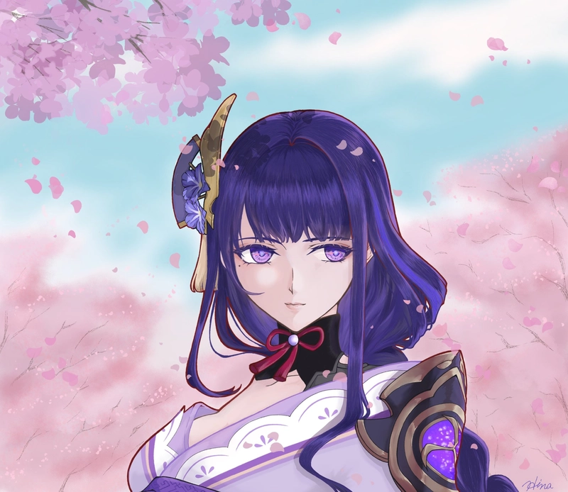 ảnh raiden shogun anime đẹp