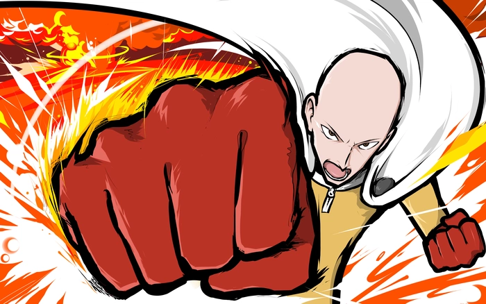 hình saitama đang đấm
