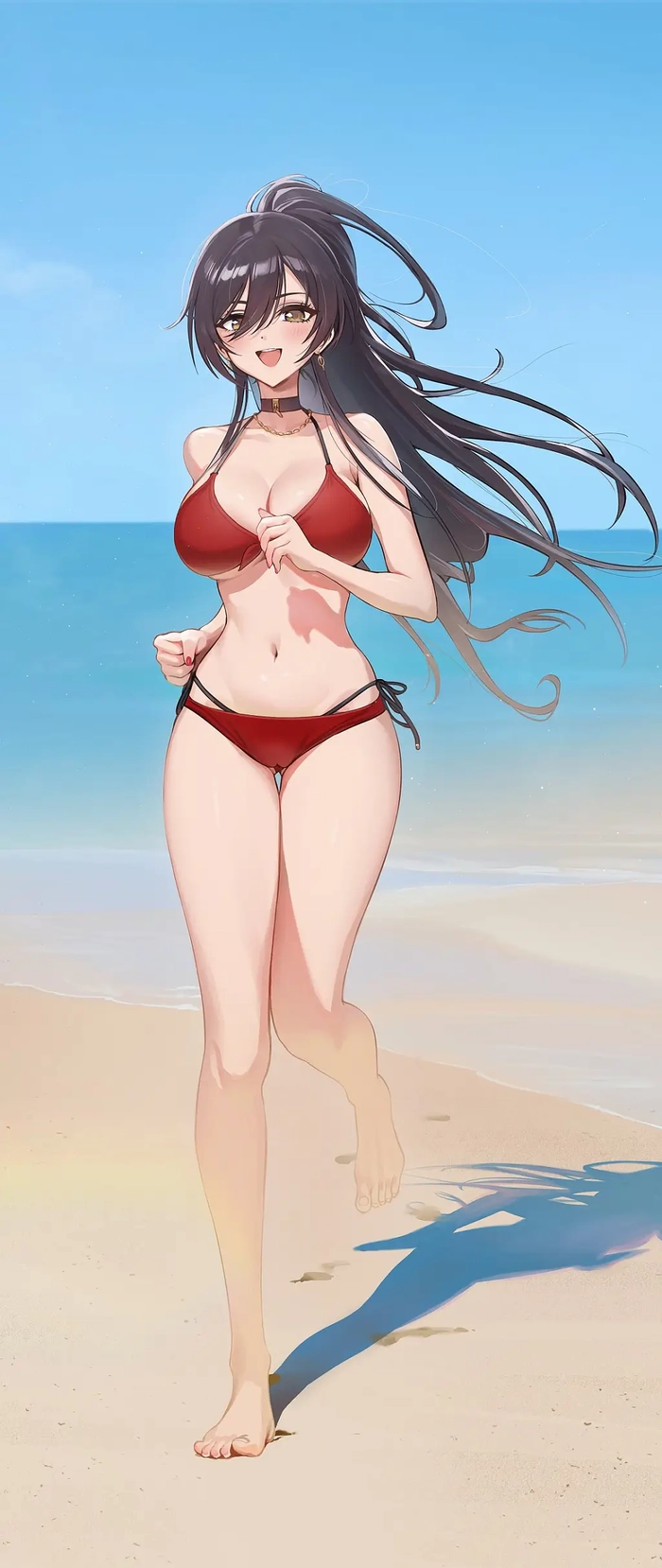 anime girl bikini đỏ
