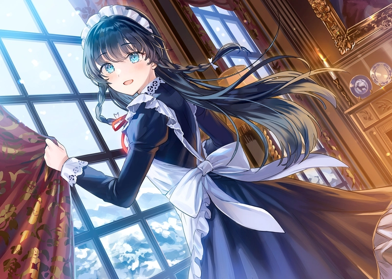 hầu gái anime tóc dài