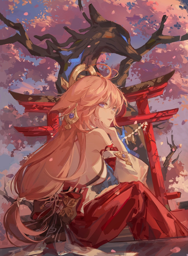 hình Yae Miko anime dễ thương