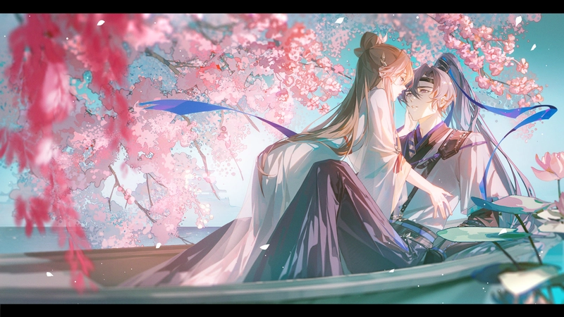 hình ảnh anime cặp đôi cổ trang