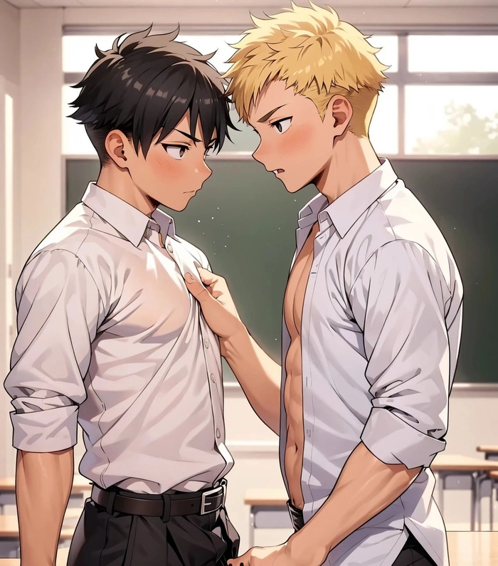 hình ảnh anime nam đam mỹ mặc sơ mi
