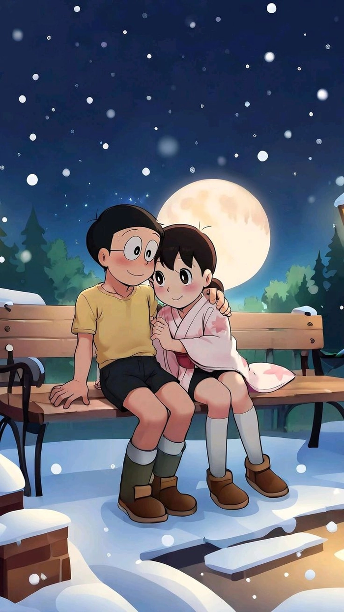 hình nobita và shizuka anime