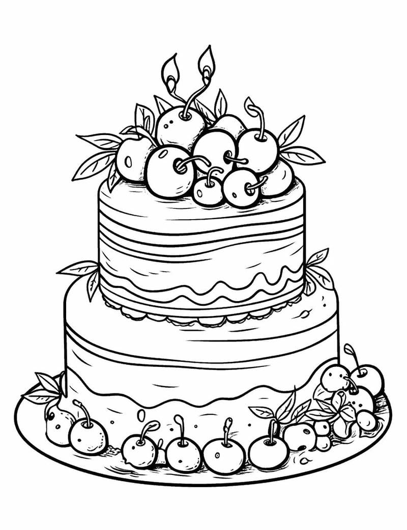 100+ Tranh tô màu bánh sinh nhật đẹp nhất cho bé thỏa sức sáng tạo