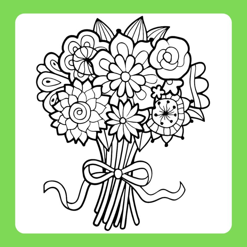 100+ Tranh tô màu bó hoa đơn giản gọn đẹp dành cho bé mới bắt đầu tập tô
