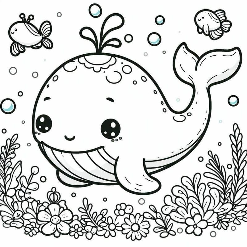 100+ Tranh tô màu cá voi dễ thương, giúp bé phát triển khả năng tư duy và sáng tạo