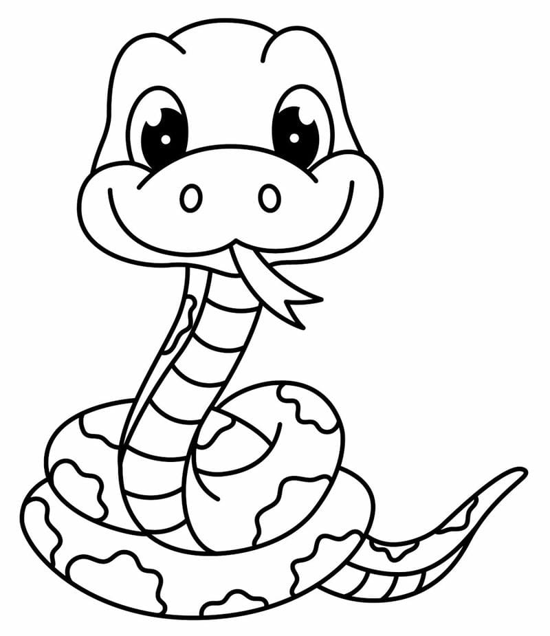100+ Tranh tô màu con rắn sinh động, màu sắc bắt mắt giúp bé học vui hơn