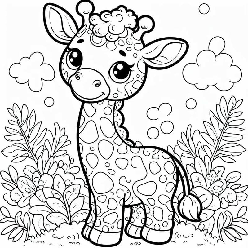 100+ Tranh tô màu hươu cao cổ đáng yêu, giúp bé tăng khả năng quan sát màu sắc