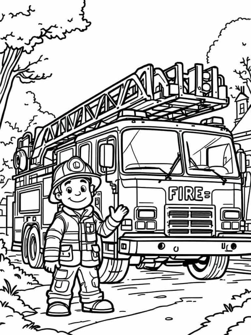 100+ Tranh tô màu xe cứu hỏa vui nhộn cho bé, vừa học vừa chơi thật thú vị