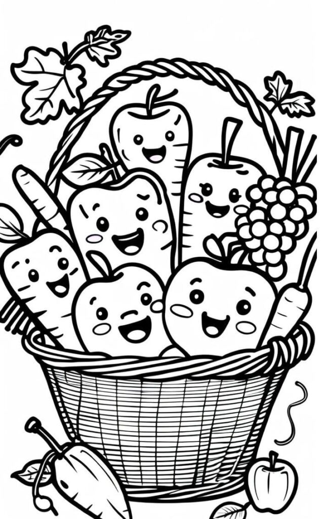 100+ Tranh tô màu các loại rau củ đơn giản, đường nét to rõ cho bé tập tô
