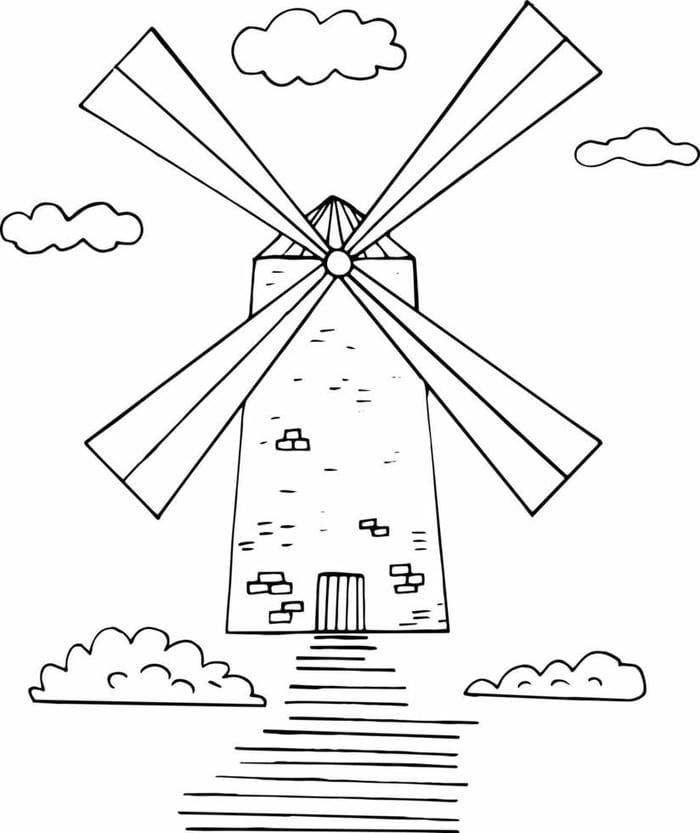 100+ Tranh tô màu cối xay gió sinh động, kích thích trí tưởng tượng của bé