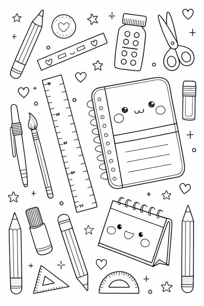 100+ Tranh tô màu dụng cụ học tập: Khơi nguồn sáng tạo và niềm vui học tập