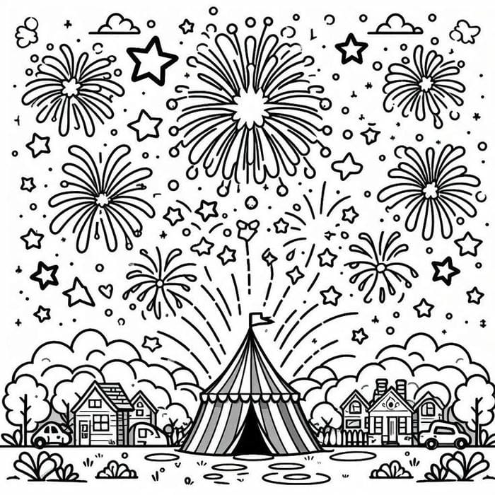 100+ Tranh tô màu pháo hoa đẹp mắt, sống động cho trẻ em yêu thích màu sắc