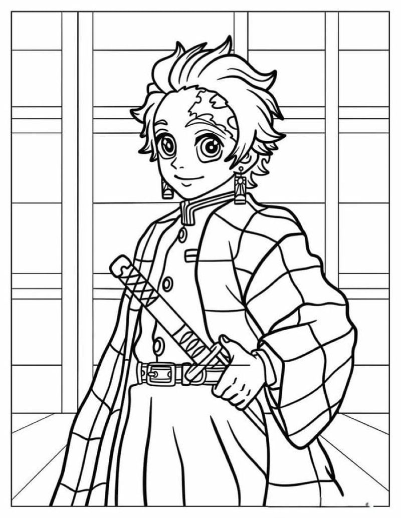 100+ Tranh tô màu Tanjiro anime đẹp nhất cho fan yêu thích Kimetsu no Yaiba