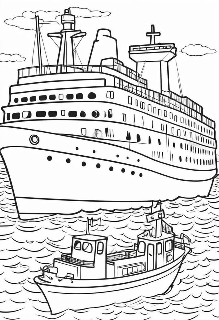 100+ Tranh tô màu tàu thủy sáng tạo cho trẻ em: Hình ảnh dễ thương, sống động