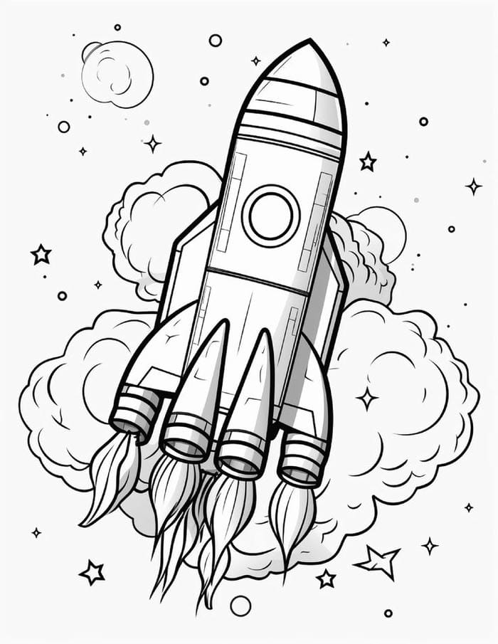100+ Tranh tô màu tàu vũ trụ đẹp nhất cho bé khám phá không gian