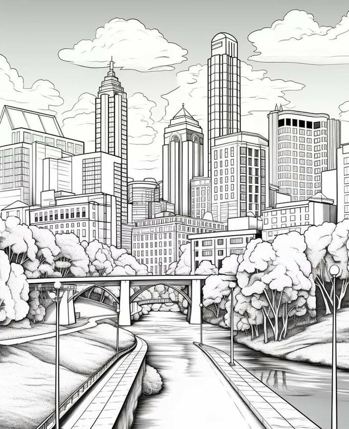 100+ Tranh tô màu thành phố hiện đại với nhiều tòa nhà cực dễ thương cho bé