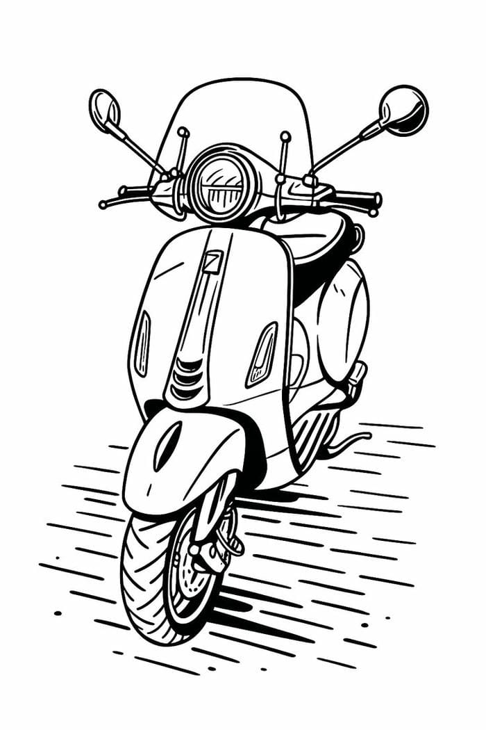 100+ Tranh tô màu  xe tay ga đa dạng mẫu mã, bé vừa học vừa vui chơi